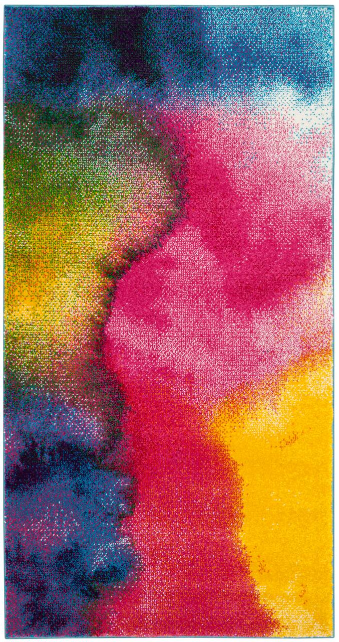 Water Color Contemporary Splash 2&#x27;-7&#x22; X 5&#x27; Area Rug